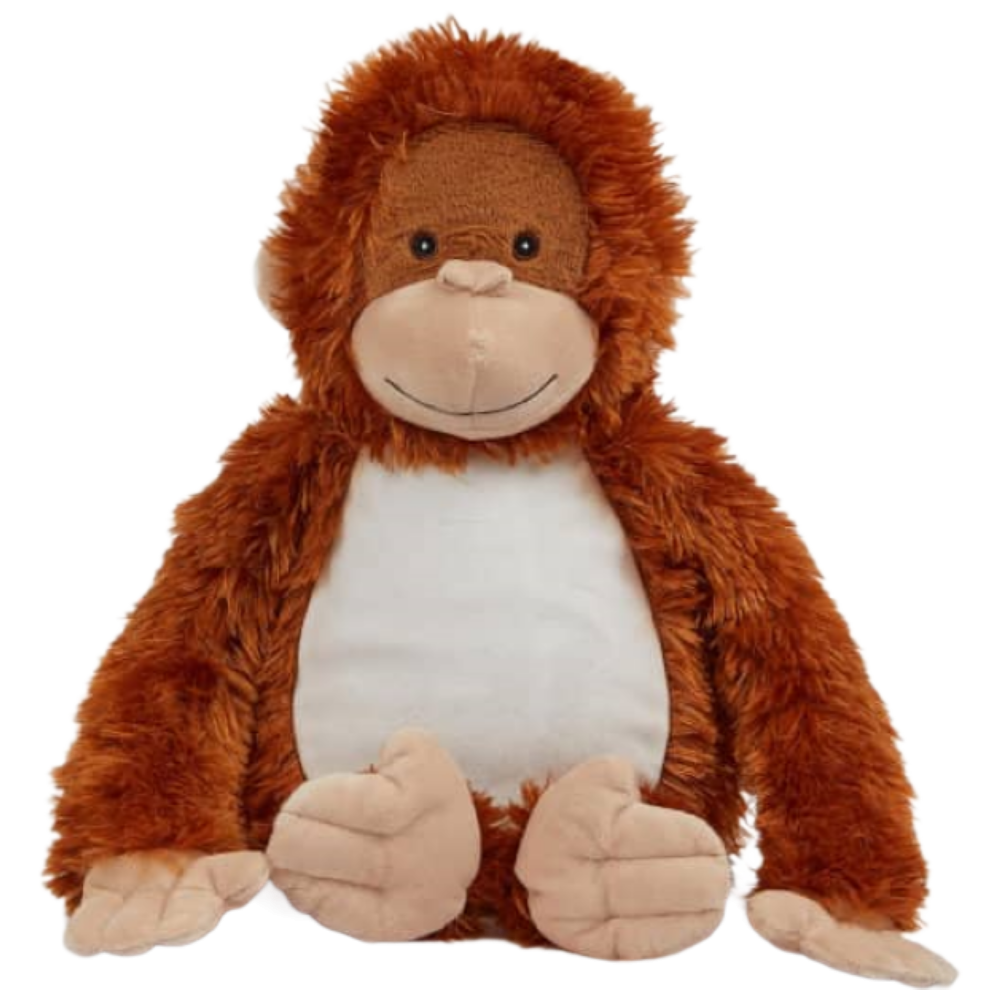 Plüsch Hund, Orang Utan, Faultier, Schneemann oder Bär (40cm) mit Motiv/Name & Datum