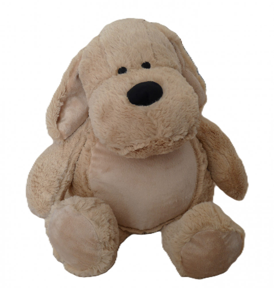 Plüsch Hund, Orang Utan, Faultier, Schneemann oder Bär (40cm) mit Motiv/Name & Datum